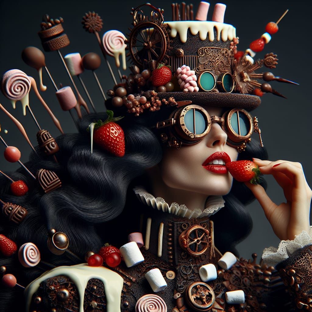 Steampunk Fondue Queen in Edible Couture