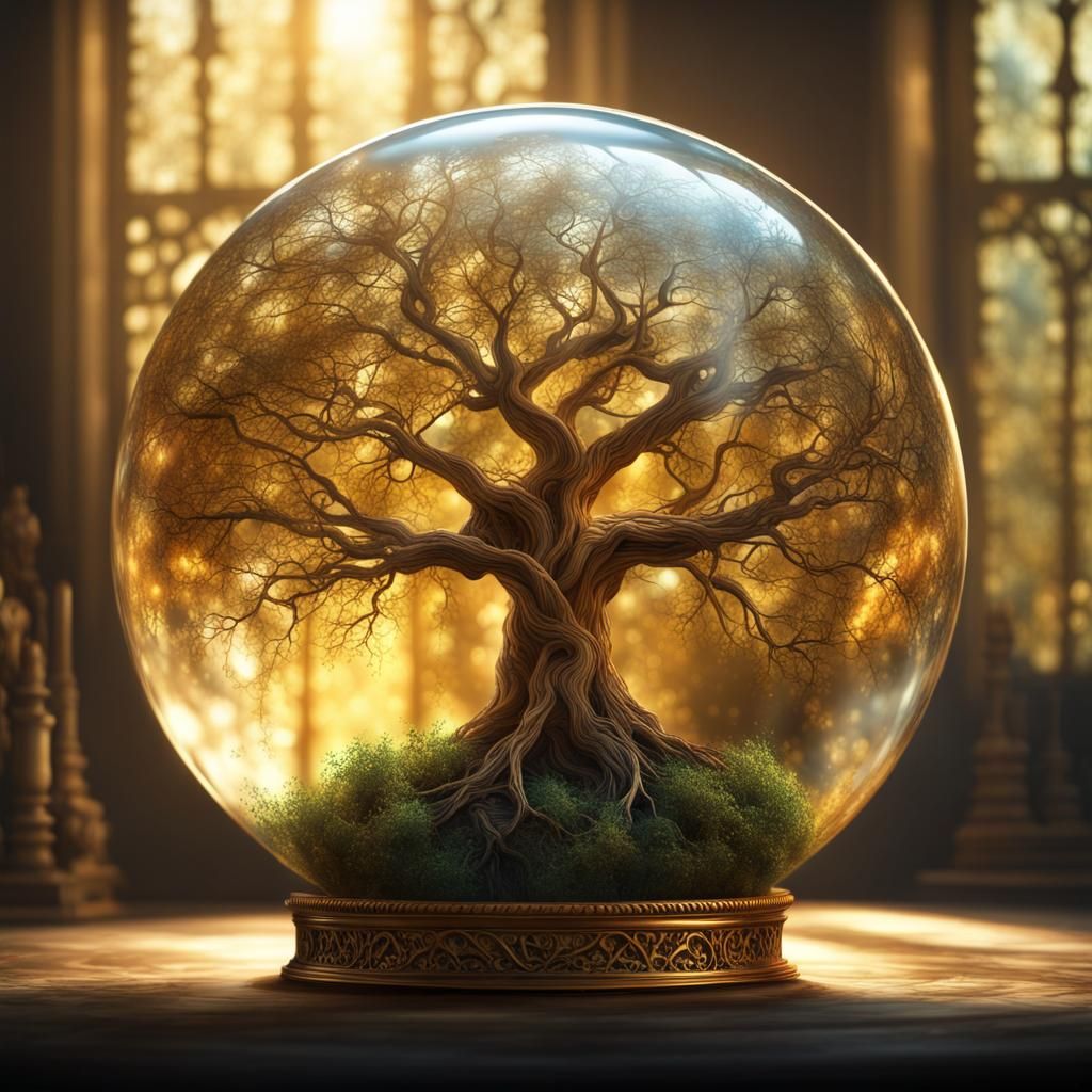 Decaying Tree of Life in Golden Sphere