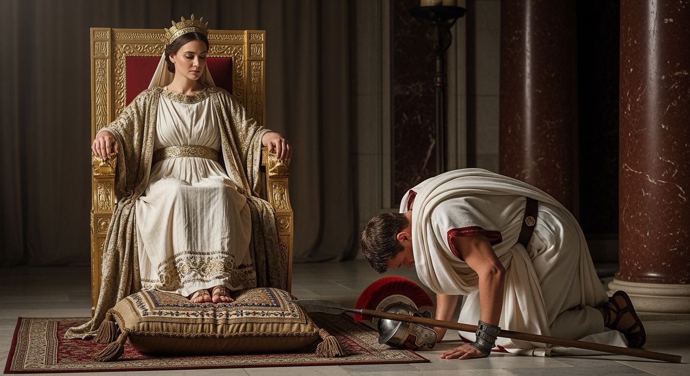 Empress Messalina on Gold Throne, Roman Palace