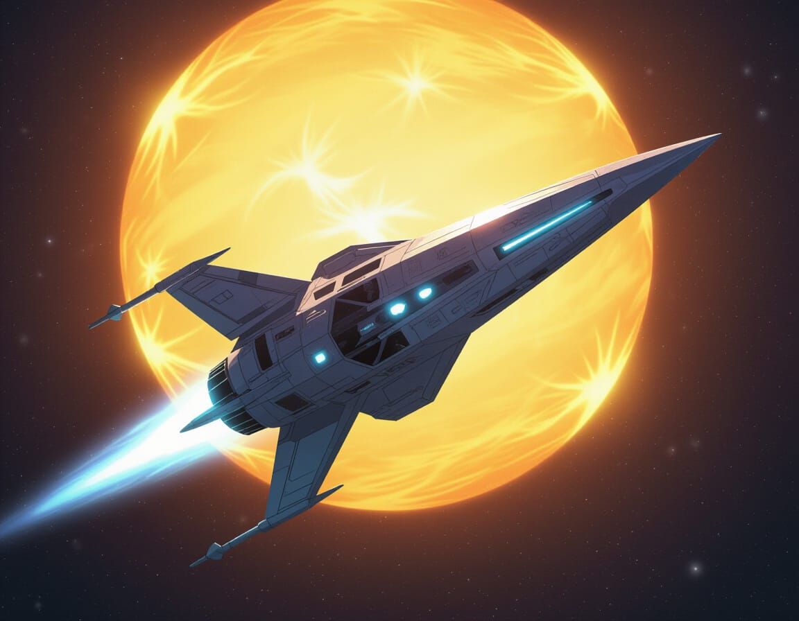 Futuristic Ice Spaceship Melts Through Space