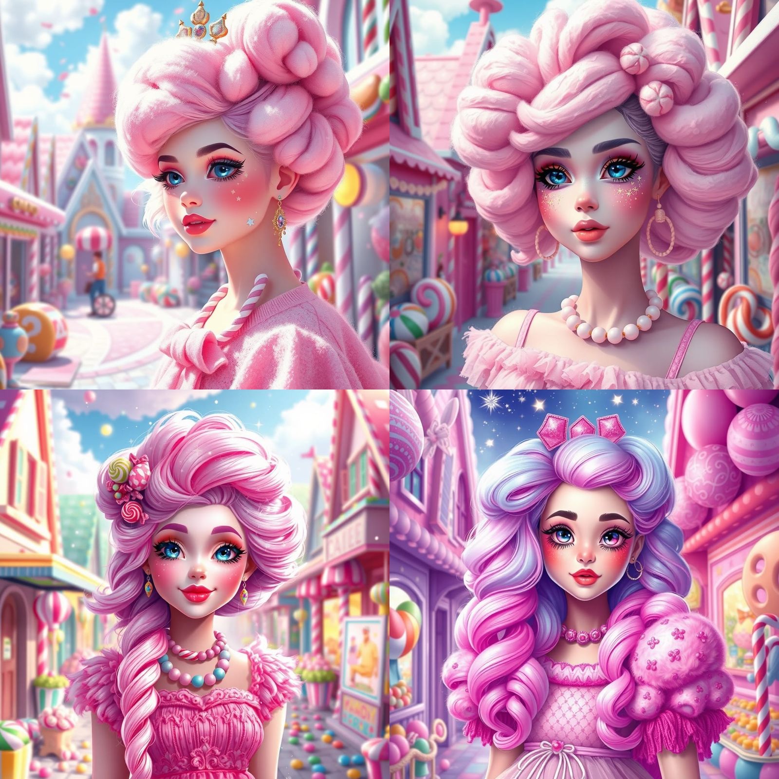 Candy Girl in Candyland: Hyperrealistic Digital Art