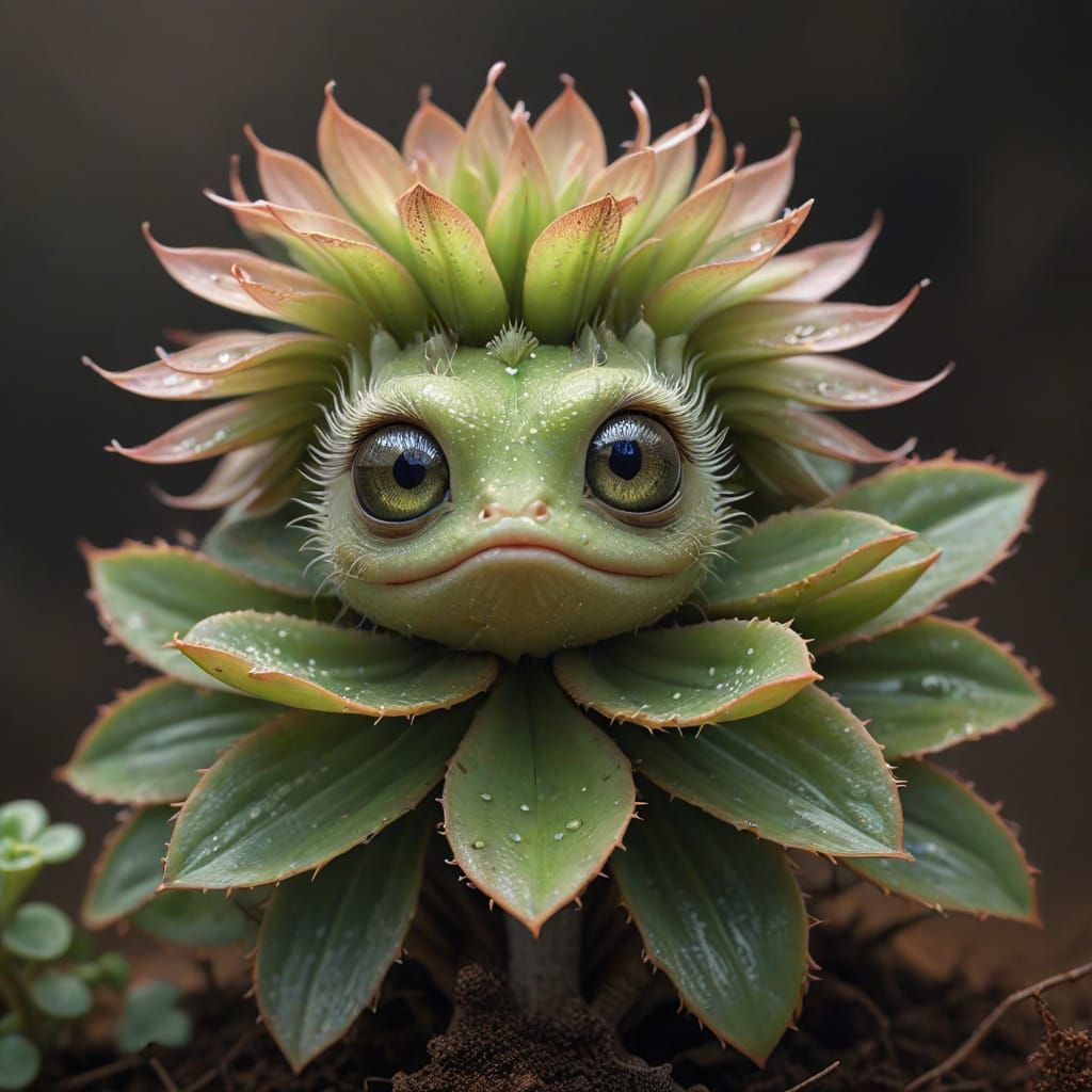 Cute Carnivorous Plant Discusses Biology in Charcoal Style