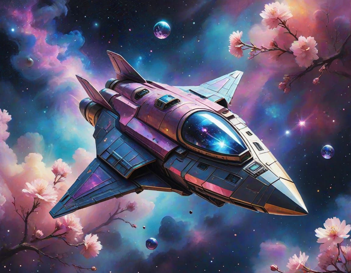 Crystal Spacecraft Blends Hyperrealism and Dreamy Watercolor...