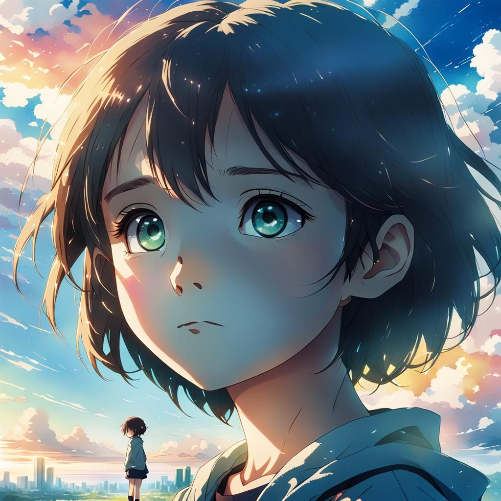 Anime Girl with World in Her Eyes
