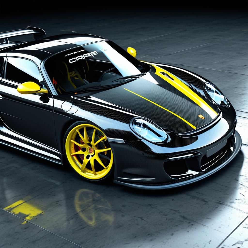 Porsche Carrera GT with Aero Kit, Vivid Digital Art