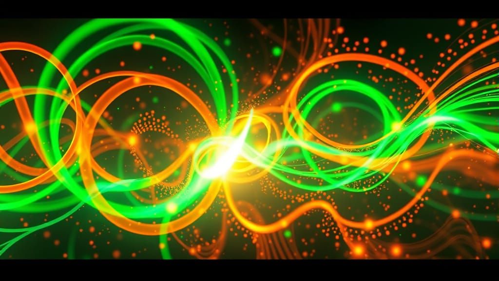 Abstract Neon Lights in Swirling Shapes