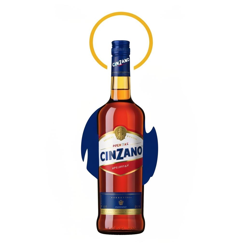 Catholic Saint Abstracted with Cinzano Bottle Logo