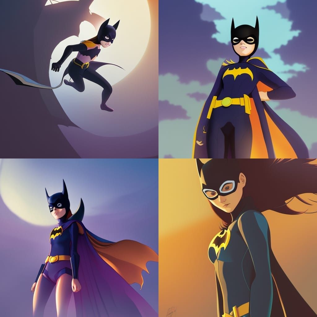 Batgirl in Studio Ghibli Anime Style