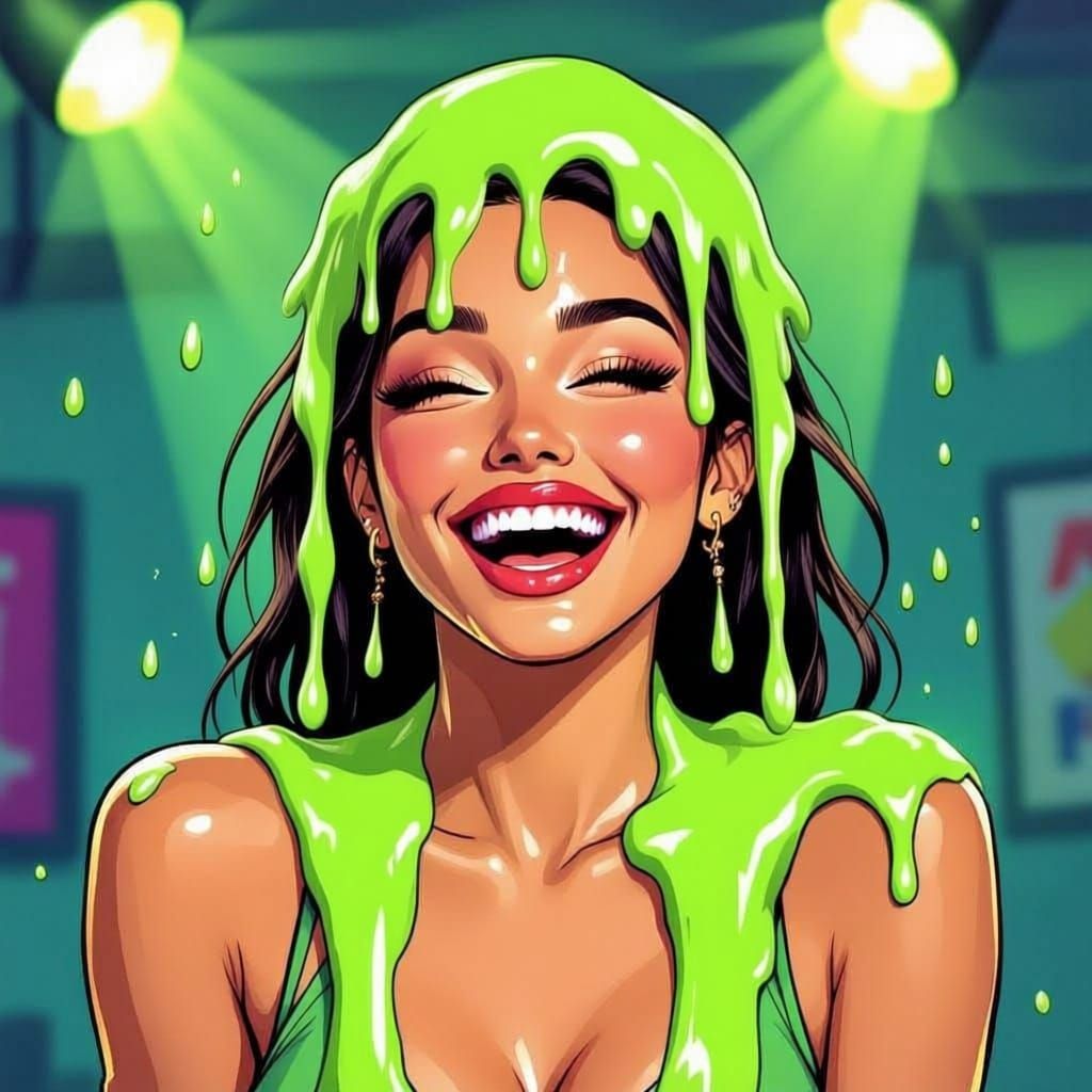 Woman Hilariously Slimed on Game Show