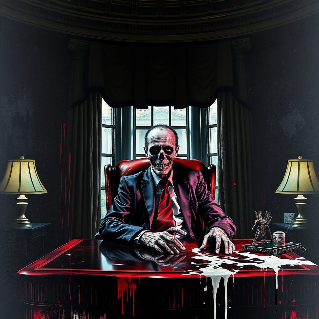 Zombie President in Graffiti Horror Art