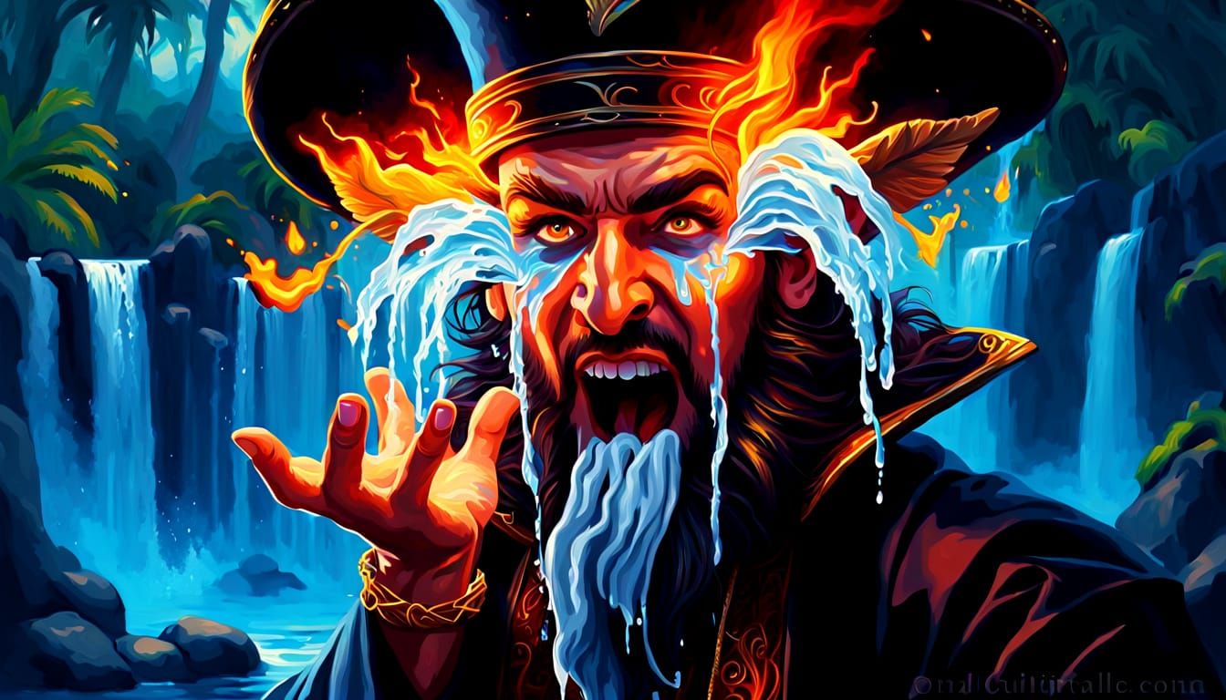 Magician of Waterfalls in a Tropical Oasis