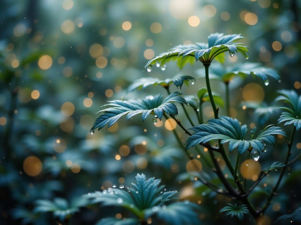 Gentle Raindrops in Mesmerizing Macro Photograph