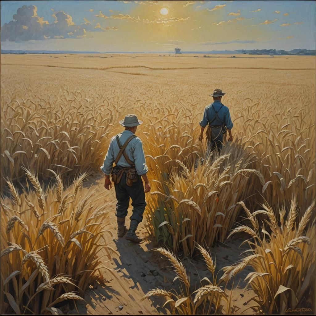Harvest Figure in an Oil Painting Style