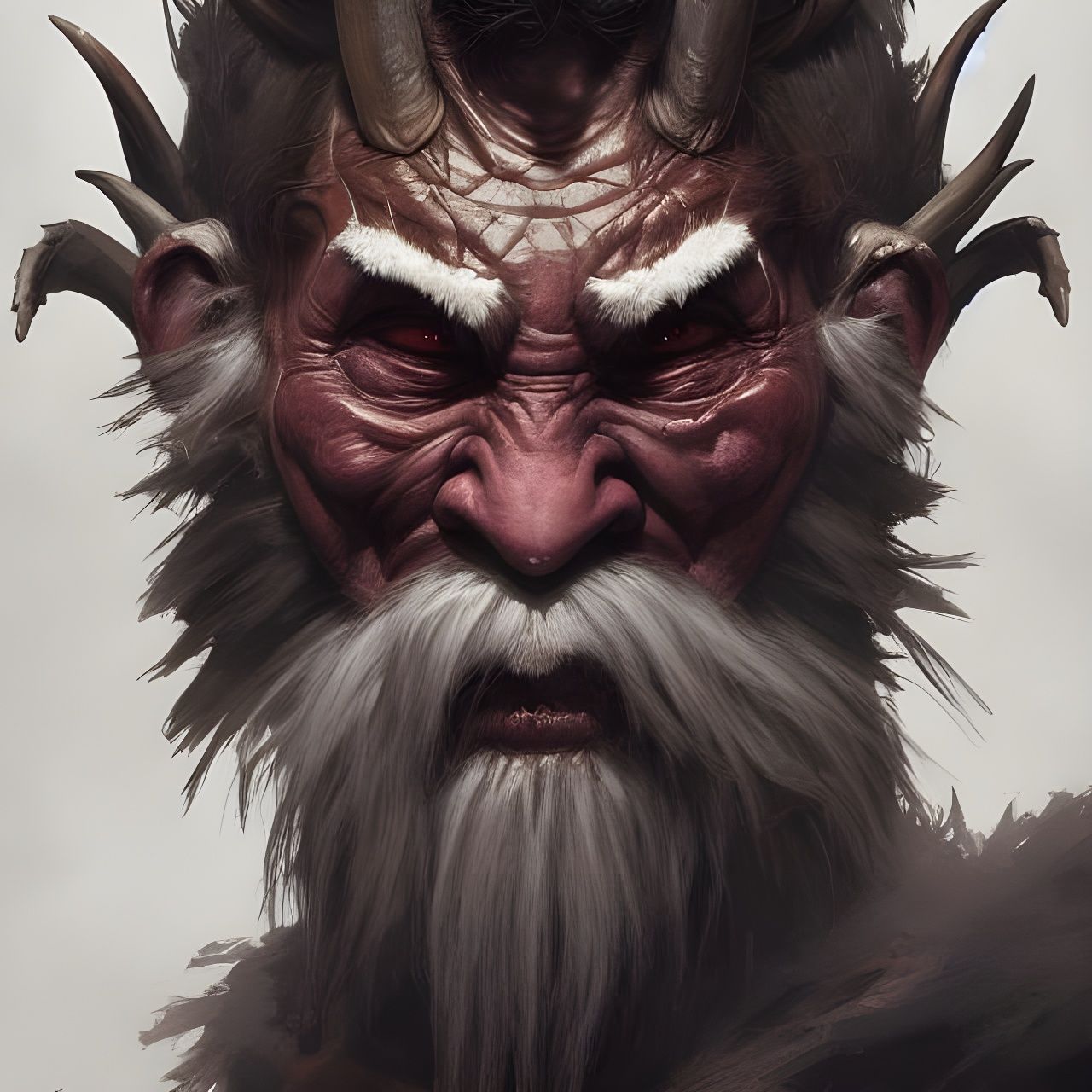 Detailed Krampus Portrait in Striking Lighting
