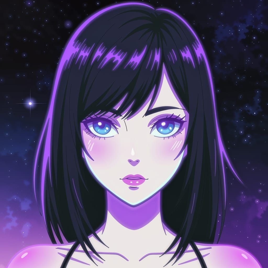 Iridescent Portrait of a Stunning Young Woman