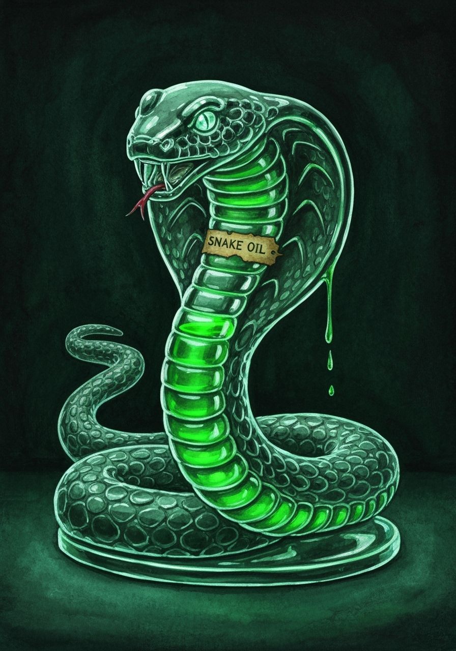 Glass Cobra Statue Filled With Green Liquid in Dark Fantasy ...