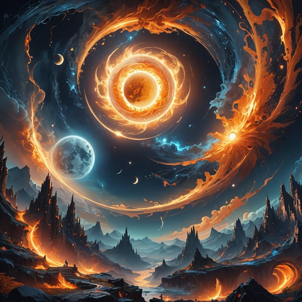 Sun and Moon Collision in Fantasy World