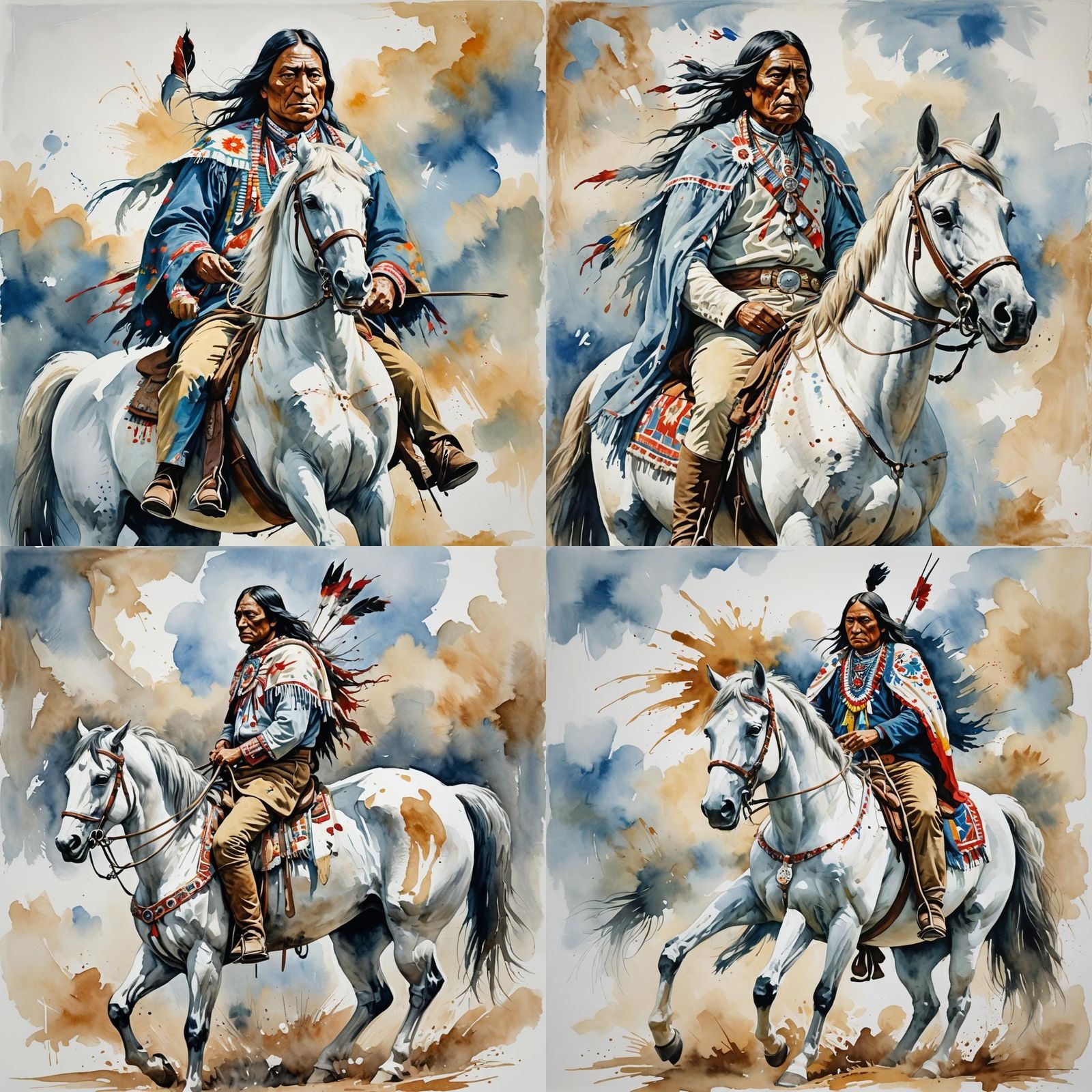 Sitting Bull on a white horse