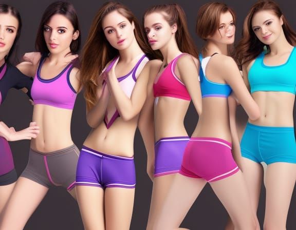 Collage Style Female Sports Fashion Underwear