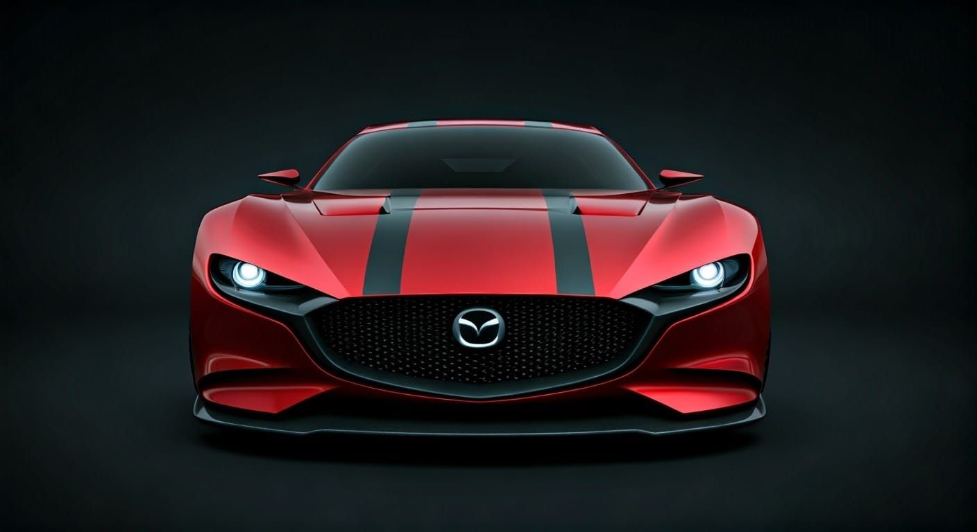 Futuristic Red Carbon Fiber Mazda Race Car