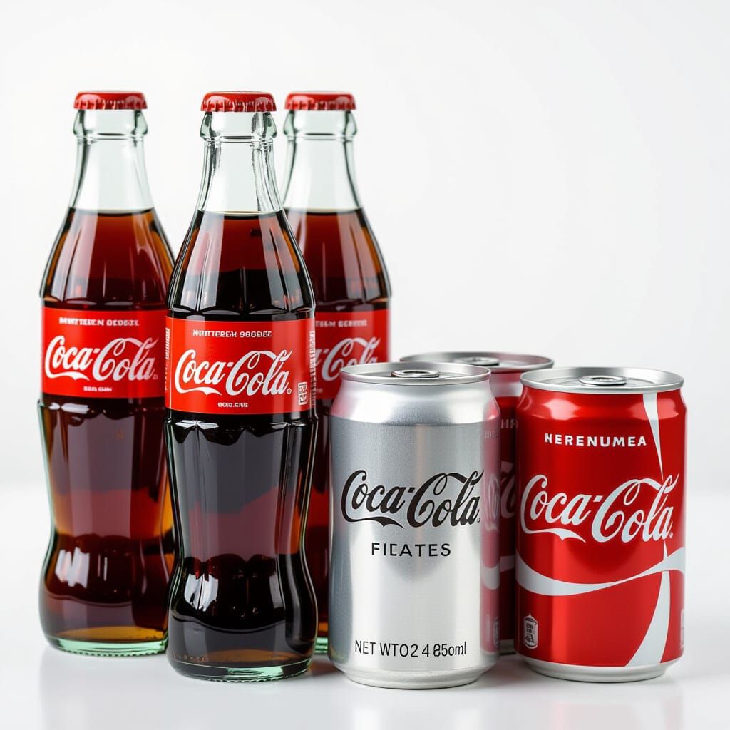 Coca-Cola in Glass Bottles and Tin Cans