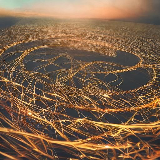 Golden Vortex Dreamscape in Surreal Style