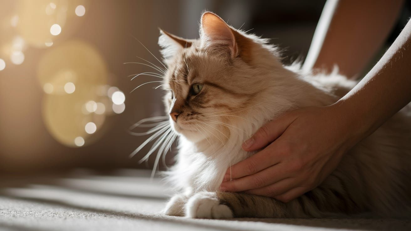 Tender Moment: Cat and Owner in Natural Light