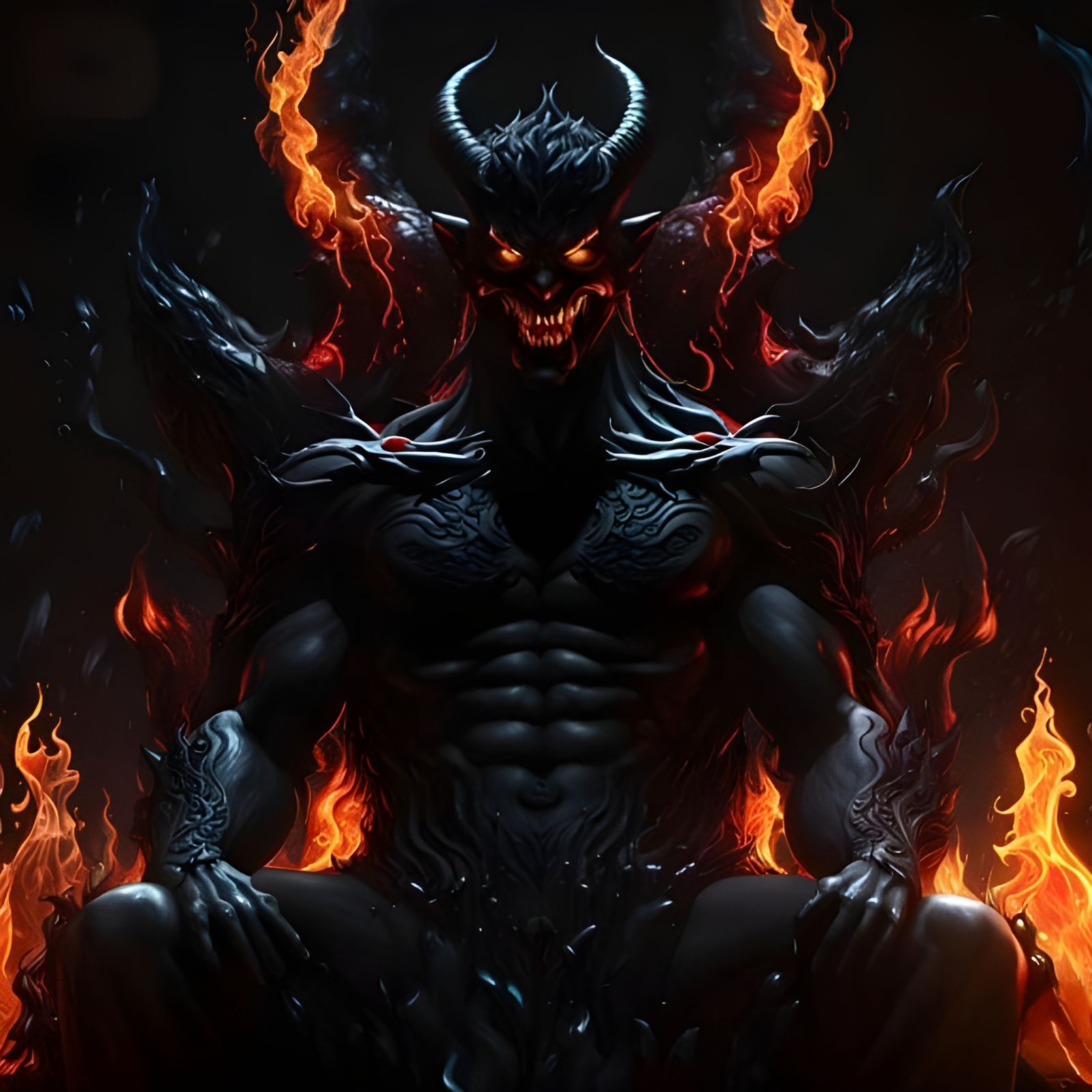 Sinister Figure Emerges From Inferno in Hyperrealism