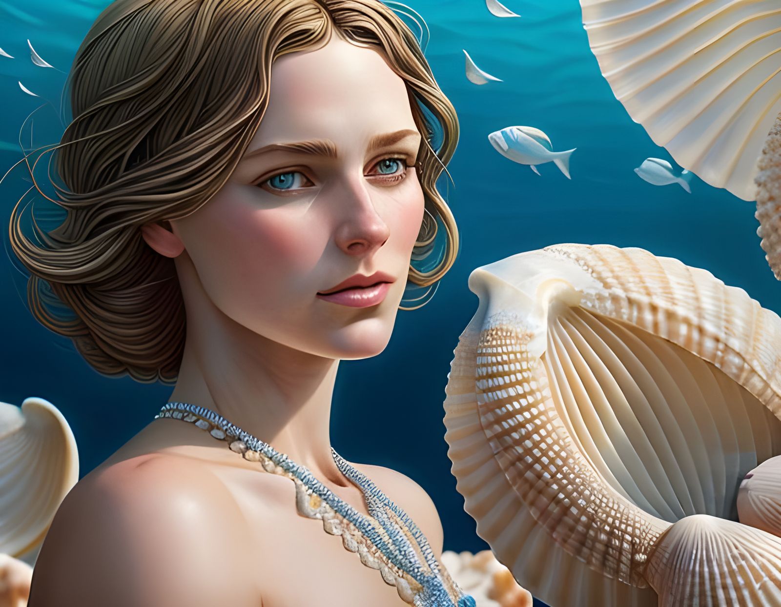 Seashell Seller Illustration in Digital Art Style