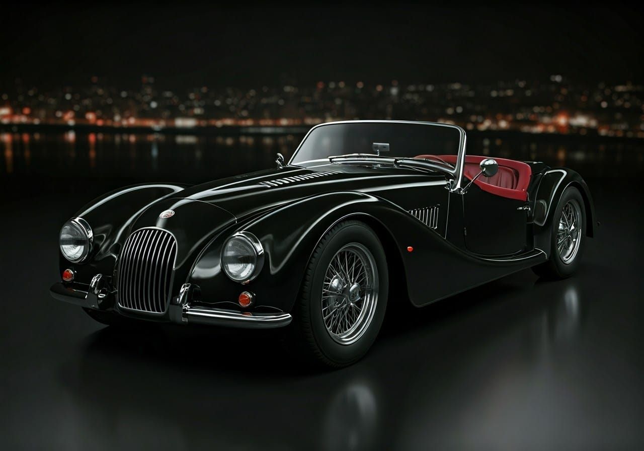 Elegant Art Deco Roadster Concept in Metallic Black