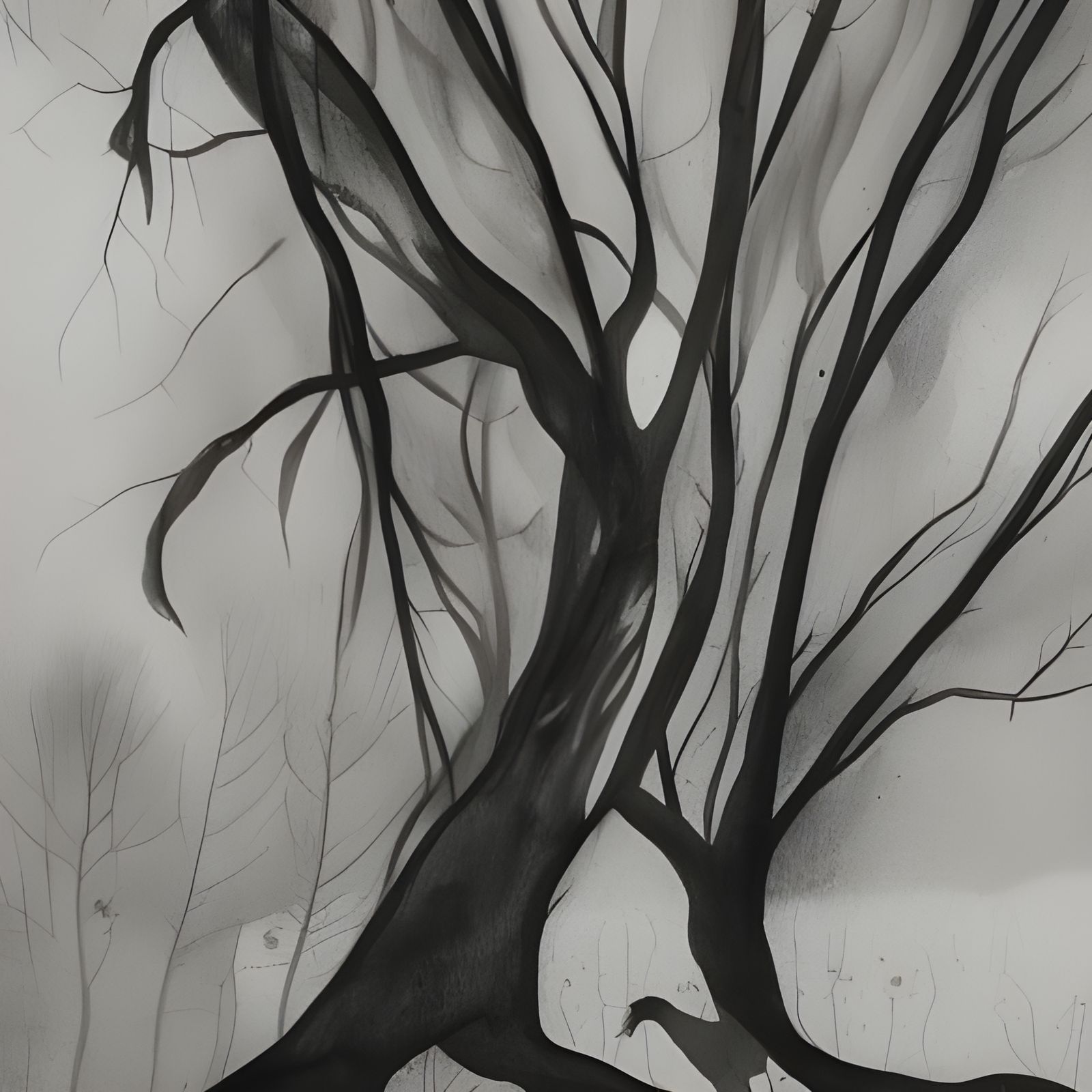 Spiraling Leaves in a Cemetery, a Woman's Contemplative Face