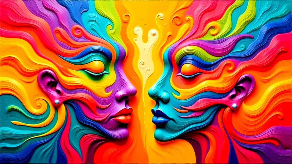 Vibrant Abstract Dance of Joyful Freedom