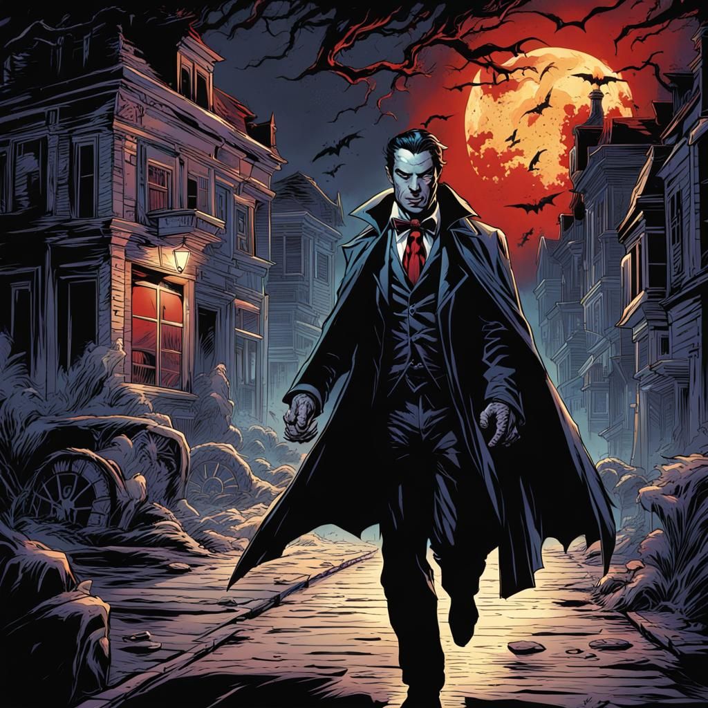 Vampire Hunt: Comic Book Art in Town
