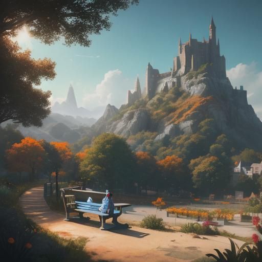 Animated Cats in Schoolyard, Fantasy Concept Art