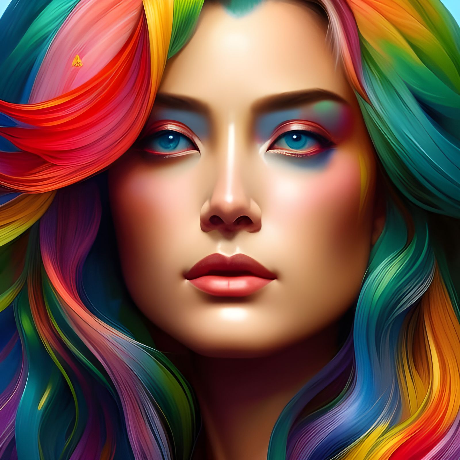 Rainbow Cat Portrait: Chinese Zodiac Art