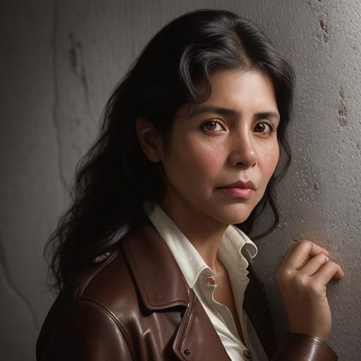 Mexican Woman Detective in 18th Century Trenchcoat