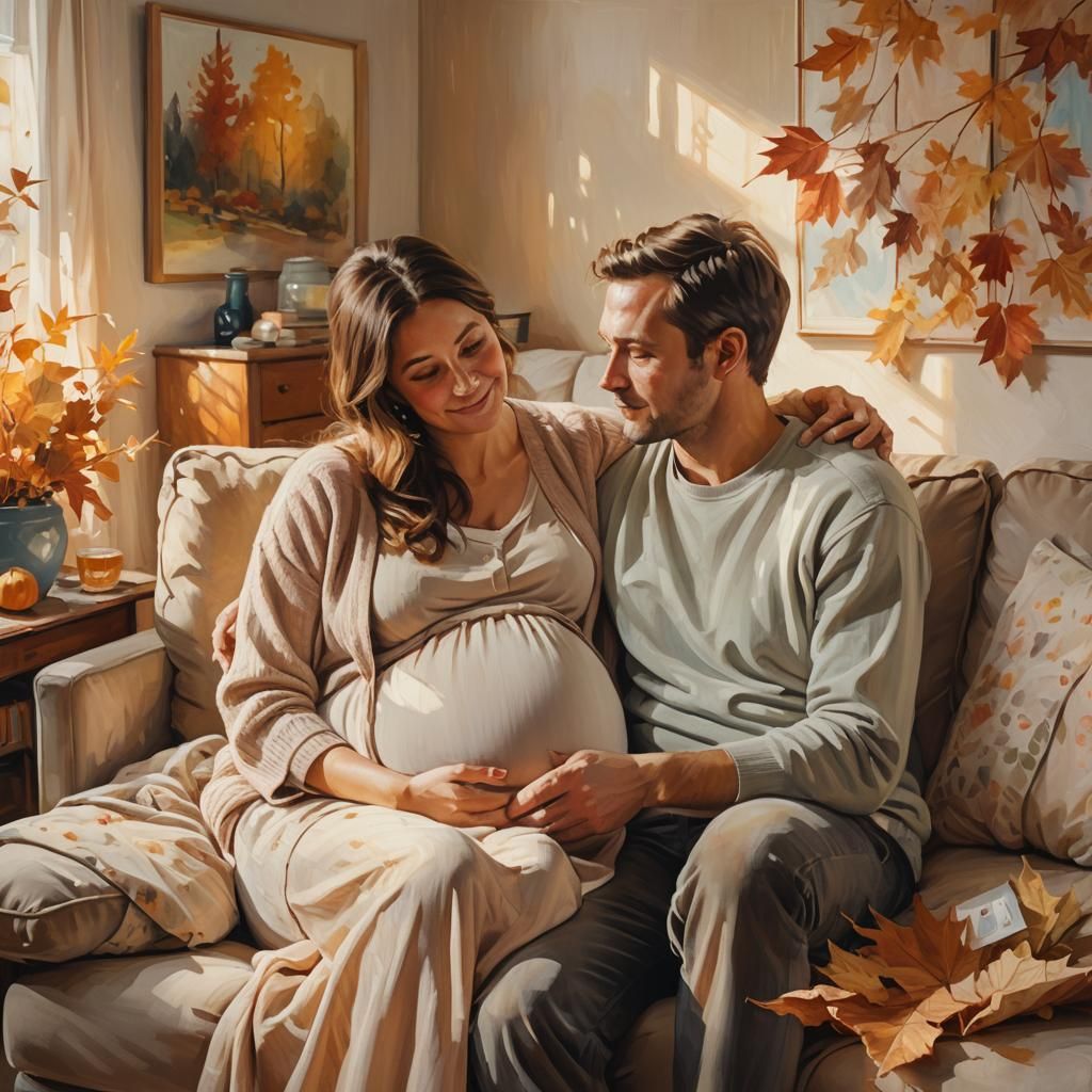 Cozy Autumnal Home Scene in Impressionist Style