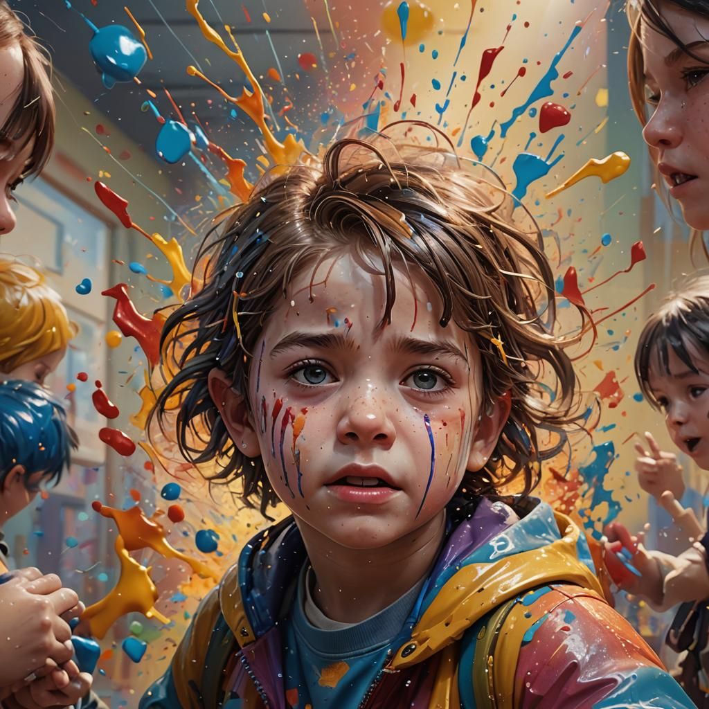 Hyperrealistic Preschool Hazing in Splash Art Style