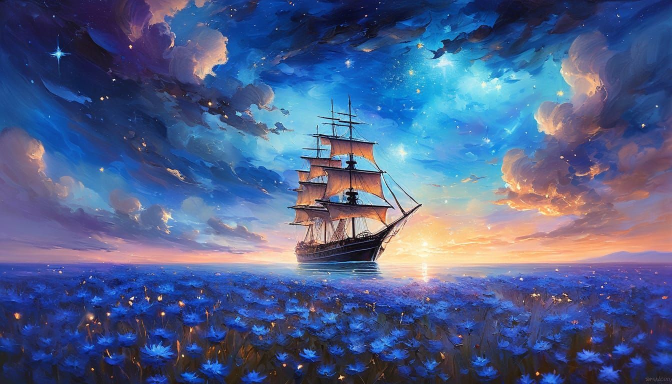 "A breathtaking cosmic scene blending the beauty of space an...