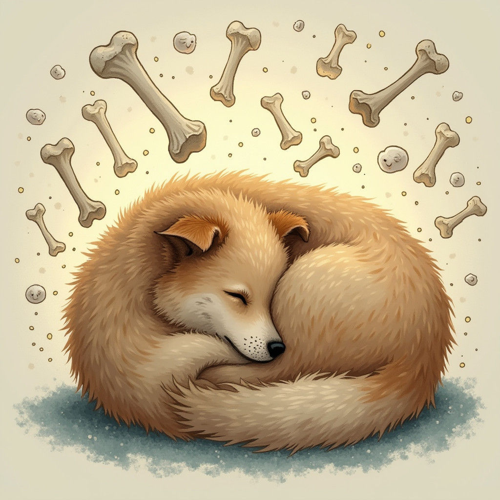 Dog's Dream: Bones in a Whimsical Style