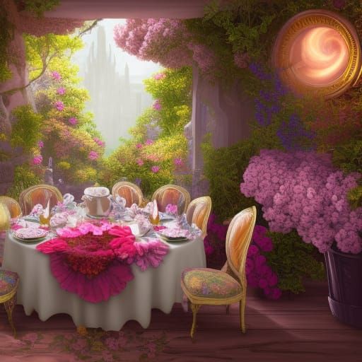 Fantastical Floral Tea Party Concept Art
