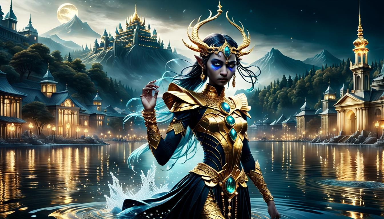 Lake Nymph in Dark Fantasy Style