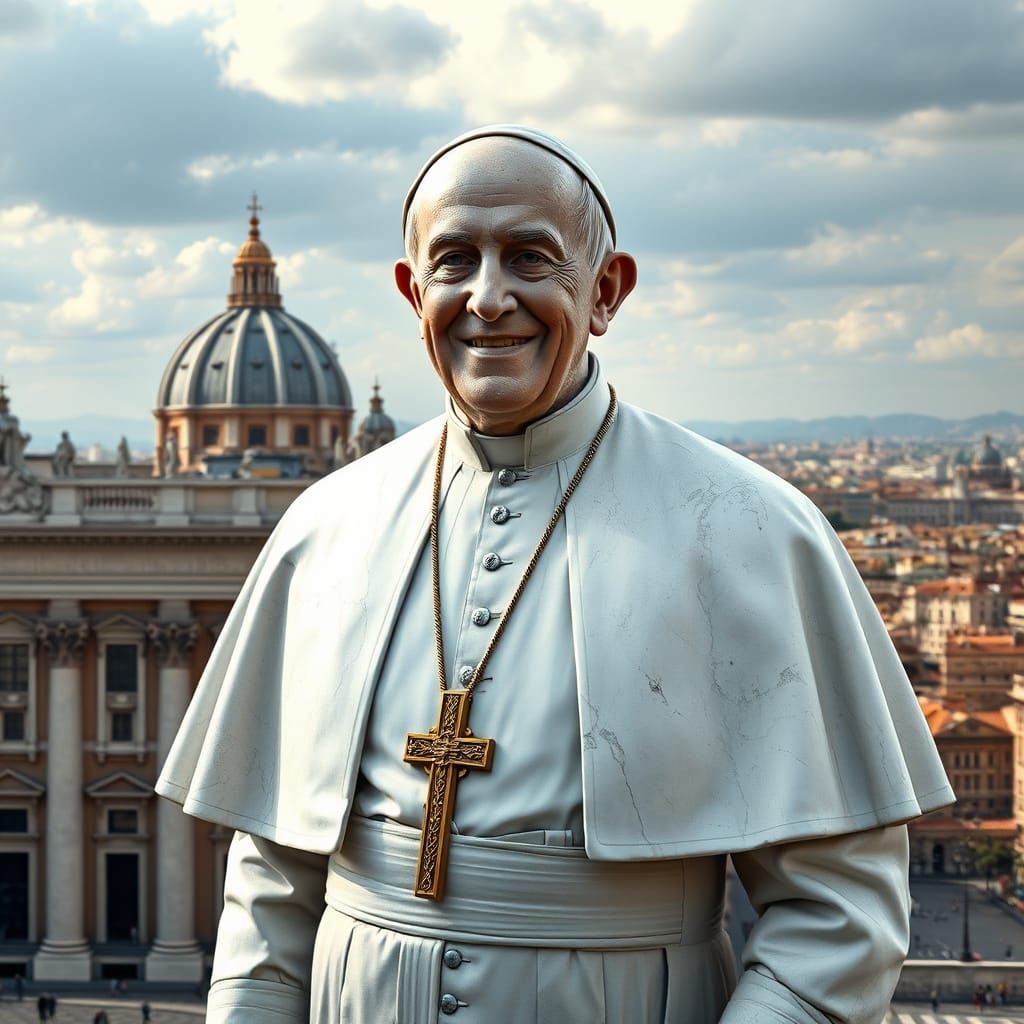 Pope Francis in Majestic Papal Attire, St. Peter's Basilica