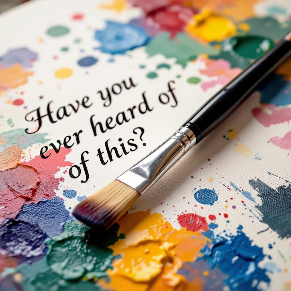 Photorealistic Art Tools Splattered with Vibrant Paint