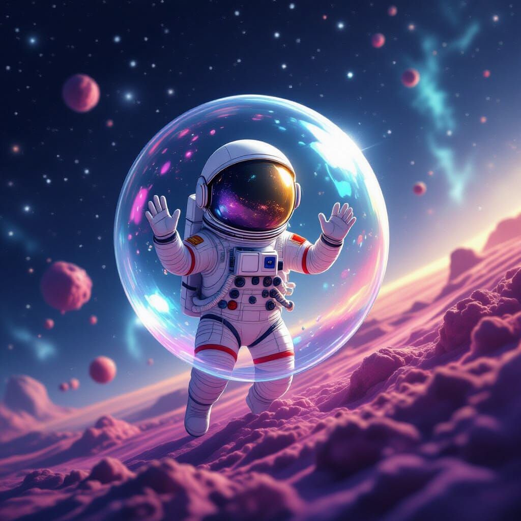 Microbe Astronaut Waves from Bubble Helmet in Bloodstream
