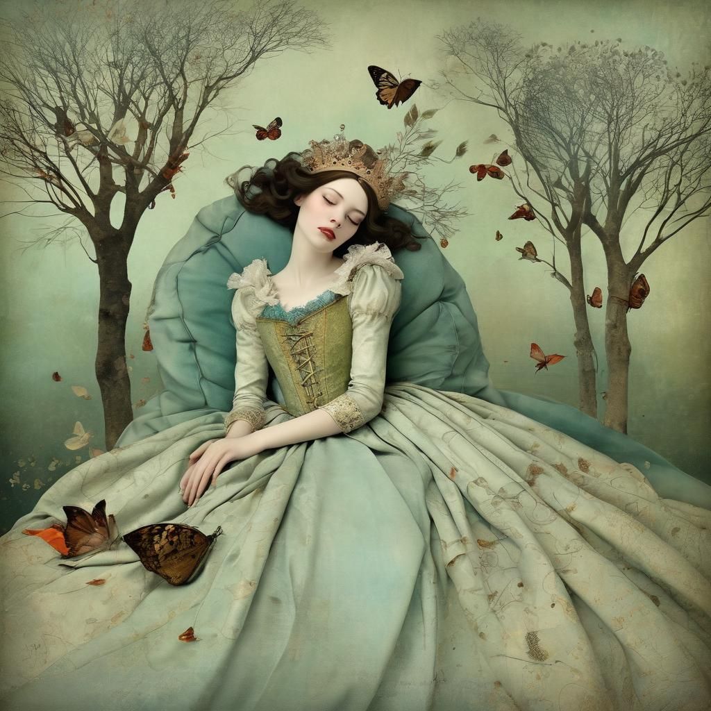 Sleeping Beauty in Surrealist Style