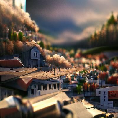 Detailed Matte Painting of a Small Town
