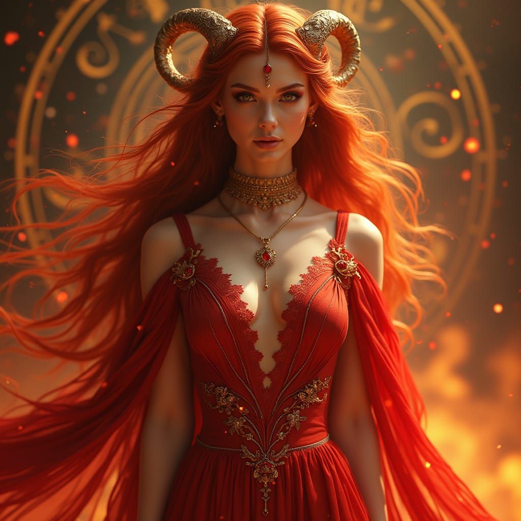 Cyberpunk Oracle Goddess of Aries