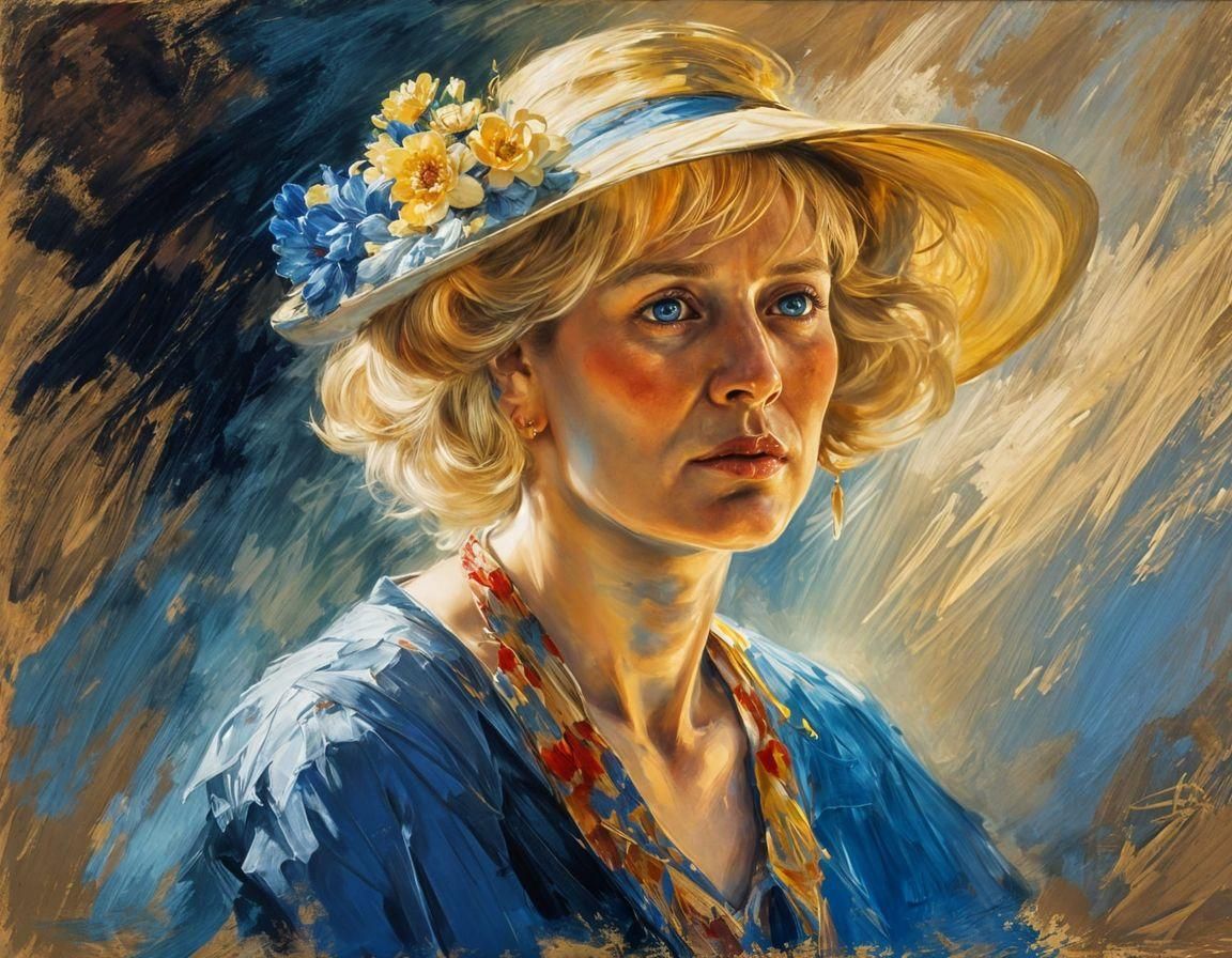 Impressionistic Portrait of a Blonde Woman