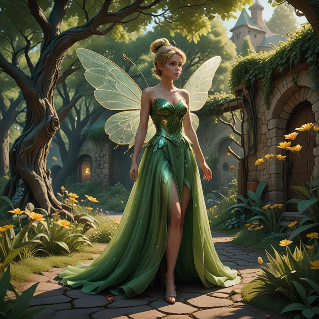 Fantastical Olive Garden Tended by Tinker Bell in Deep Color